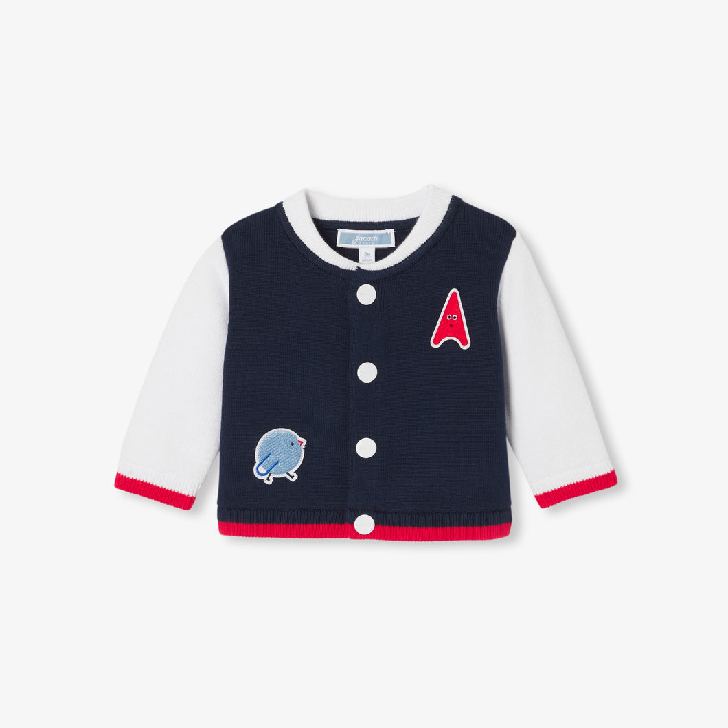 Jacadi Newborn Boy Ecusson Cardigan