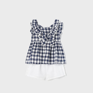 Mayoral Toddler Girl Plaid Top & Short Set