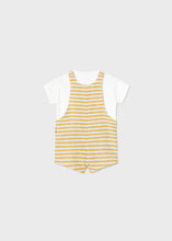 Load image into Gallery viewer, Mayoral Newborn Boy Striped Shortalls &amp; Tshirt Set
