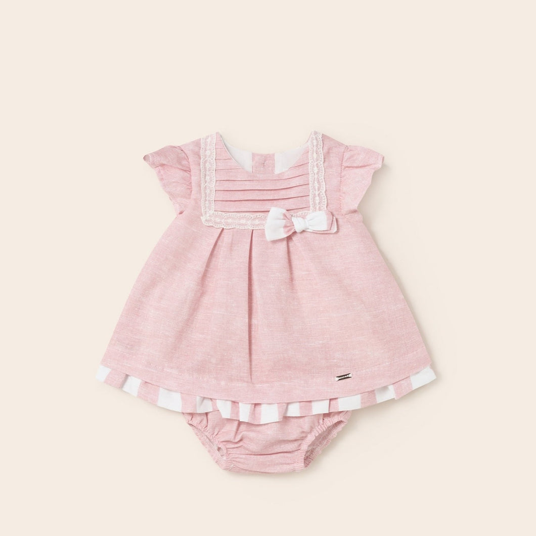 Mayoral Newborn Girl Linen Ceremony Dress