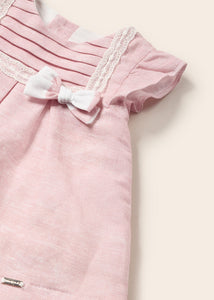 Mayoral Newborn Girl Linen Ceremony Dress