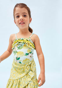 Mayoral Girl Lemon Print Swimsuit