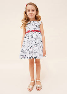 Mayoral Girl Printed Party Dress with Belt